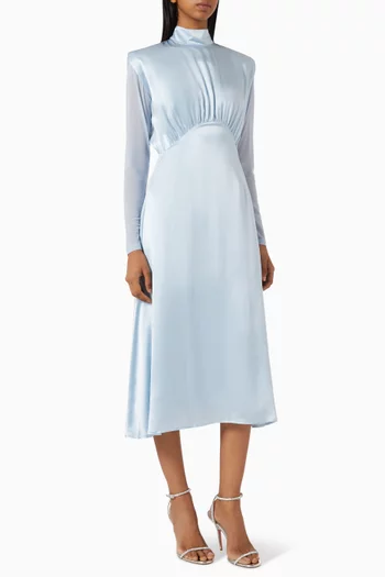 فستان بأكمام شبكية