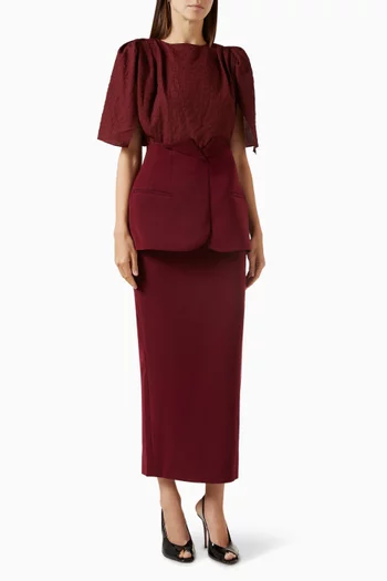Filton Top & Skirt Set in Crepe-satin