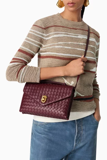 Knot Lock Crossbody Bag in Intrecciato Piccolo Leather