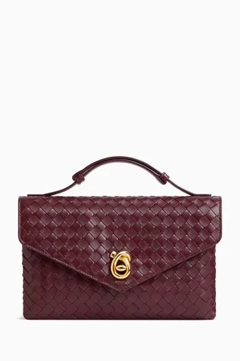 Knot Lock Crossbody Bag in Intrecciato Piccolo Leather
