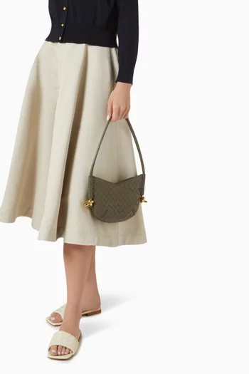 Baby Solstice Shoulder Bag in Intrecciato Leather