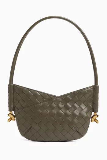 Baby Solstice Shoulder Bag in Intrecciato Leather