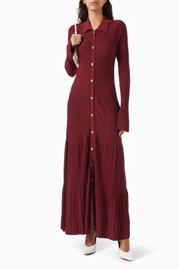 Aurelie Buttoned Maxi Dress in Knit