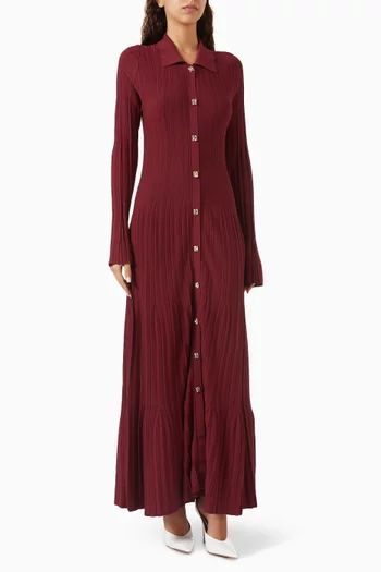 Aurelie Buttoned Maxi Dress in Knit