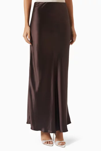 Rhea Maxi Skirt in Satin
