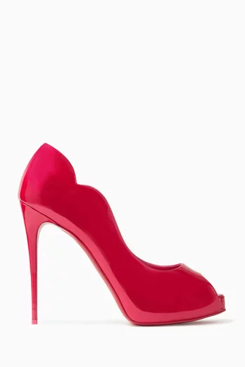 Hot Chick Alta 120 Peep-toe Pumps in Pearlescent Patent Leather