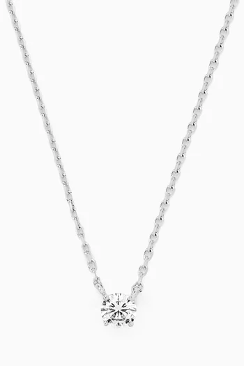 Simple Crystal Chain Necklace in Sterling Silver