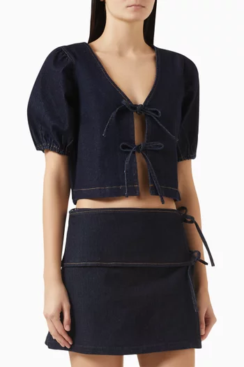 Raya Tie Top in Denim