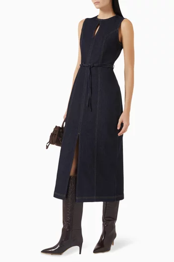 Raya Midi Dress in Denim
