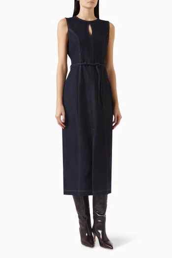 Raya Midi Dress in Denim