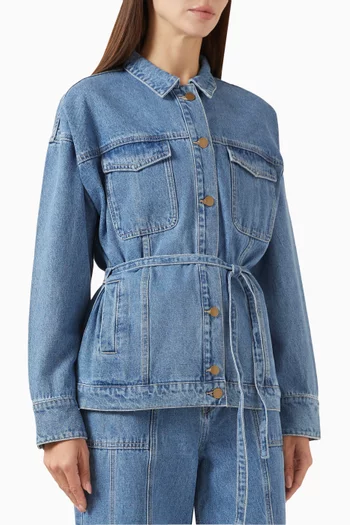 Tully Belted Jacket in Denim
