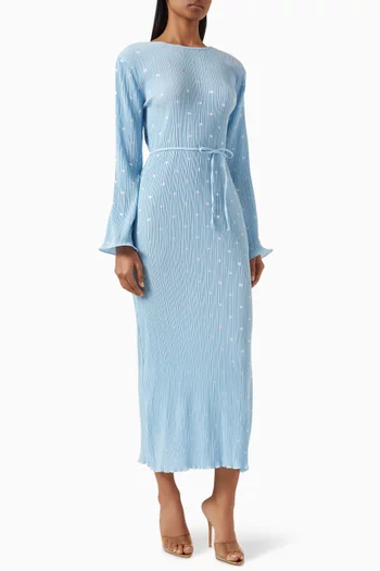 Chloe Plisse Midi Dress