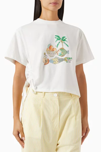 Isla Ruched T-shirt in Cotton-jersey