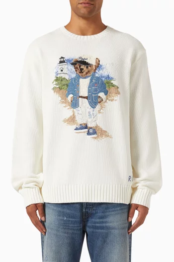 Bear Logo Sweater in Cotton-knit