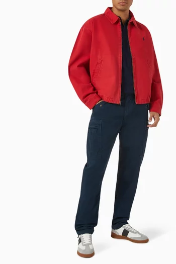 Logo Sport Polo Full-zip Shirt in Cotton