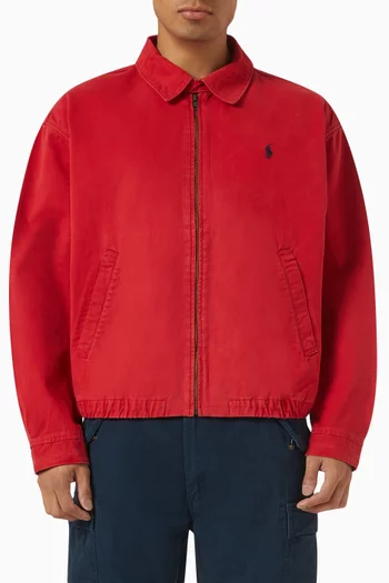 Logo Sport Polo Full-zip Shirt in Cotton