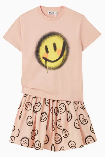 Riley Graffiti Smiley T-shirt in Organic Cotton