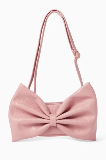 Bow Shoulder Bag in Faux Leather