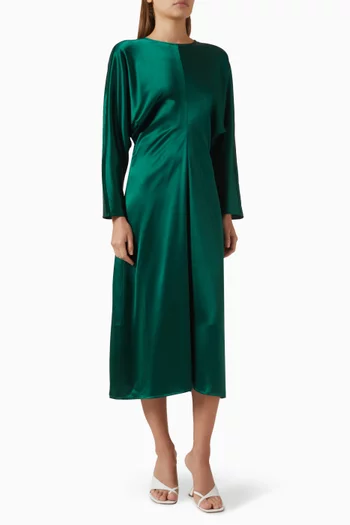 فستان بأكمام بتصميم جناح الخفاش ستان