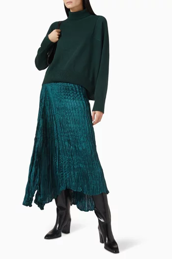 Boxy Funnel-neck Sweater in Knit