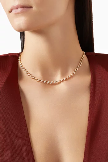 قلادة برق مرصعة بماس ماركيز ذهب أصفر عيار 18