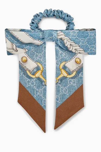 Bow Scrunchie in Silk-twill