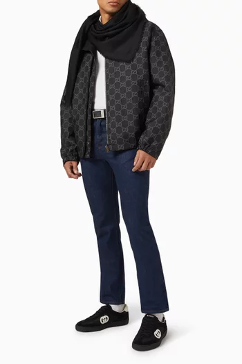 GG Jacquard Shawl in Wool & Silk