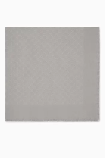GG Jacquard Shawl in Wool & Silk