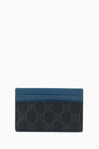 GG Card Holder in Canvas & Leather