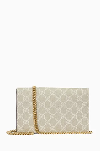 GG Marmont Wallet on Chain in Canvas & Leather