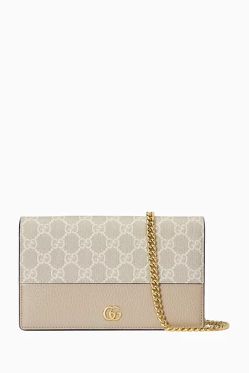 GG Marmont Wallet on Chain in Canvas & Leather