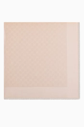 GG Jacquard Shawl in Cotton-silk