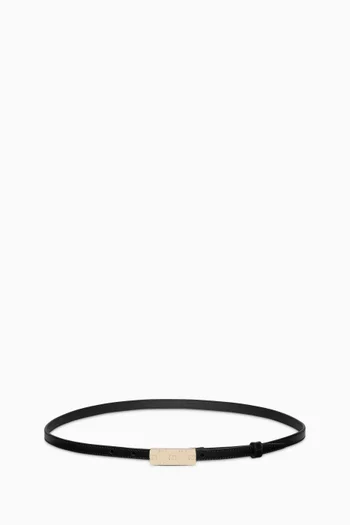 GG Plaque Buckle Belt in Leather