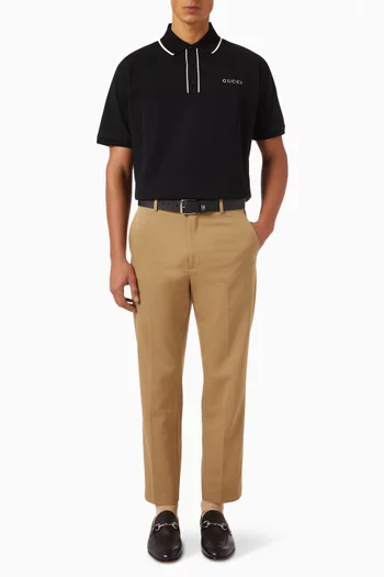Logo-embroidered Polo Shirt in Cotton Piqué