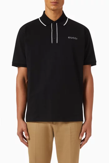 Logo-embroidered Polo Shirt in Cotton Piqué