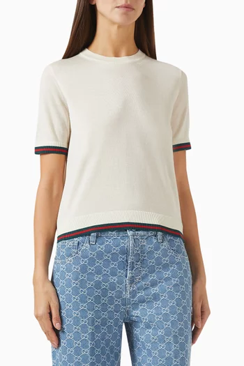 Web Trim Top in Cashmere-silk