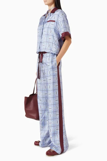 Printed Pants in Silk Twill
