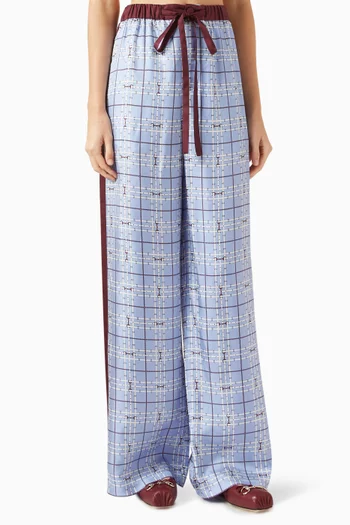 Printed Pants in Silk Twill