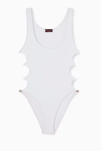 Cut-out One-piece Swimsuit in Sparkling Jersey