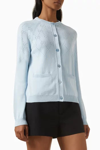 Logo Cardigan in Cotton-knit
