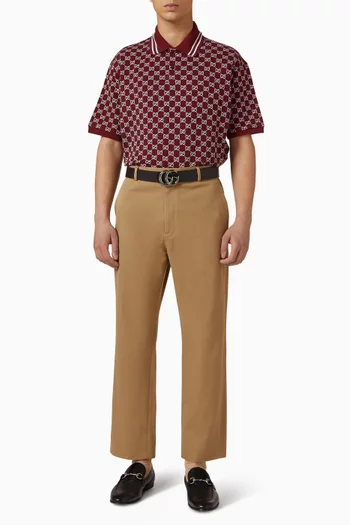 GG Jacquard Polo Shirt in Cotton Pique