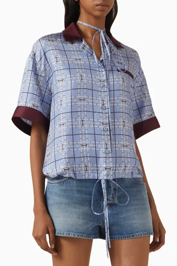 Logo-embellished T-shirt in Silk
