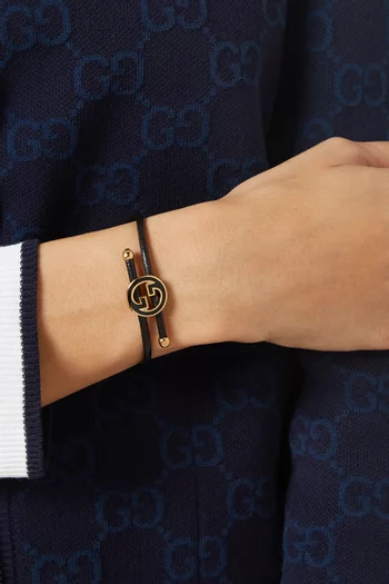 Interlocking GG Bracelet in Leather