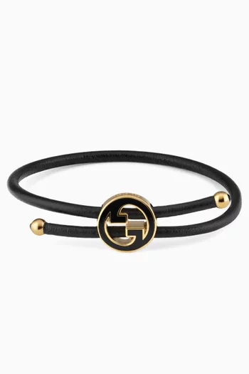 Interlocking GG Bracelet in Leather