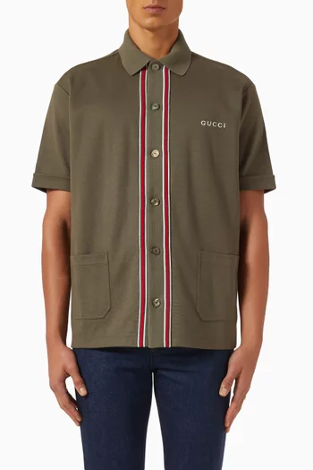 Logo-embroidered Shirt in Cotton