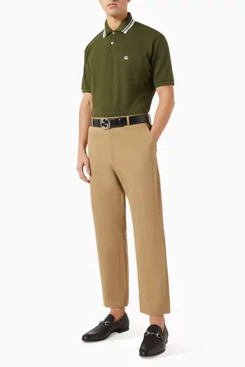 Double G Polo Shirt in Cotton Piqué
