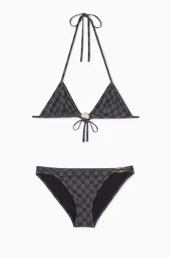 GG-print Bikini Set in Matte Jersey