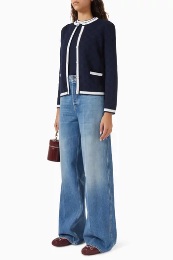Contrast-trim Top in GG Cotton