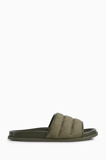 Padded Slide Sandals in GG Canvas