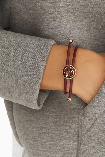 Interlocking G Bracelet in Leather